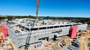 Commercial insulation and air ductwork during construction at Kingaroy Hospital
