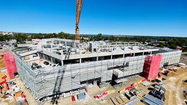 Commercial insulation and air ductwork during construction at Kingaroy Hospital